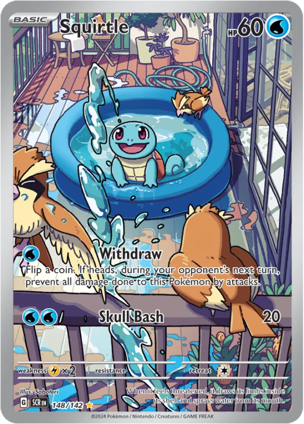 Pokémon TCG Squirtle 148/142 SV07: Stellar Crown IR Holo Ungraded