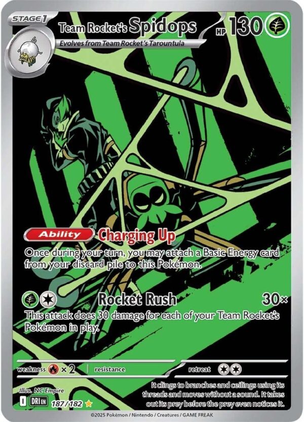 Pokémon TCG Team Rocket's Spidops 187/182 SV10: Destined Rivals IR Full Art Ungraded - Image 2