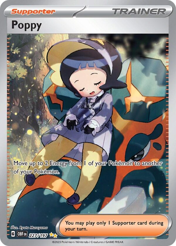 Pokémon TCG Poppy 227/197 SV03: Obsidian Flames SIR Full Art Ungraded