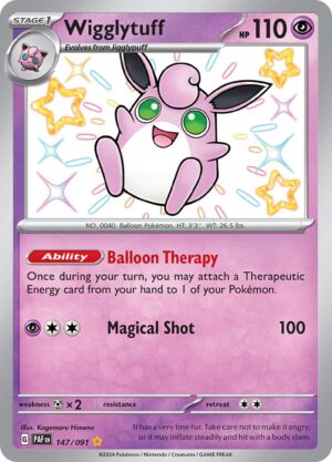 Pokémon TCG Wigglytuff 147/091 SV: Paldean Fates Shiny Rare Ungraded