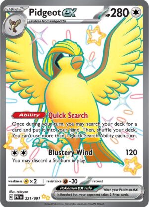 Pokémon TCG Pidgeot ex 221/091 SV: Paldean Fates Shiny UR Full Art Ungraded