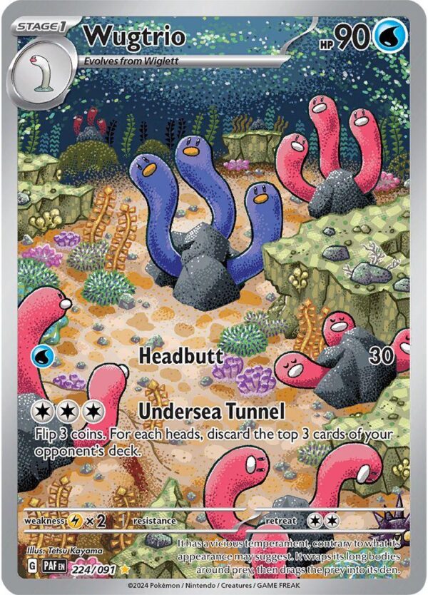 Pokémon TCG Wugtrio 224/091 SV: Paldean Fates IR Full Art Ungraded