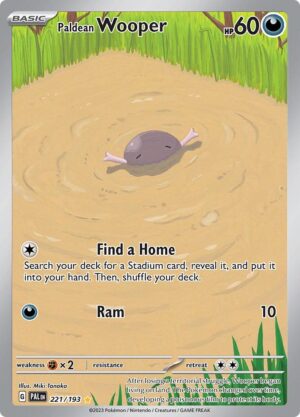 Pokémon TCG Paldean Wooper 221/193 SV02: Paldea Evolved IR Full Art Ungraded