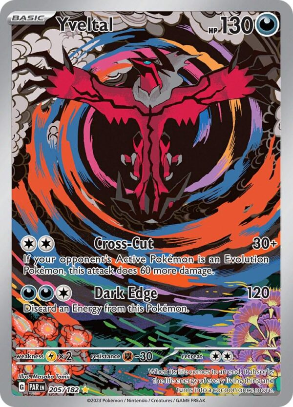Pokémon TCG Yveltal 205/182 SV04: Paradox Rift IR Full Art Ungraded