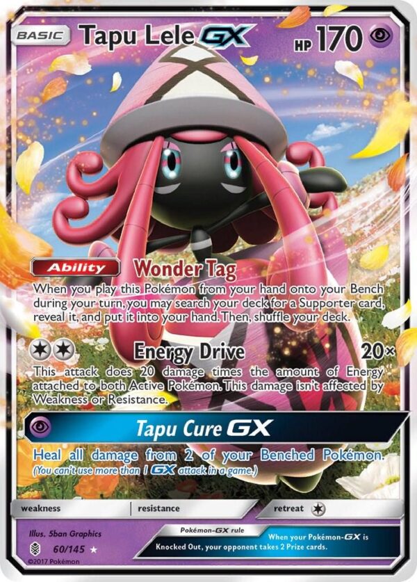 Pokémon TCG Tapu Lele GX 060/145 SM02: Guardians Rising Holo UR Full Art Ungraded