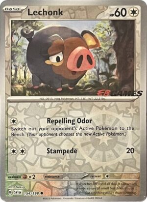 Pokémon TCG Lechonk (EB Games Promo) 154/198 SV01: Scarlet & Violet Base Common Reverse Holo Ungraded