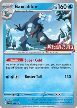 Pokémon TCG Baxcalibur 019 Scarlet & Violet Promo Holo Ungraded