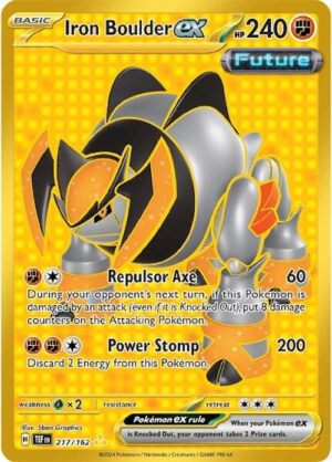 Pokémon TCG Iron Boulder ex 217/162 SV05: Temporal Forces HR Full Art Ungraded