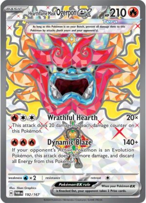 Pokémon TCG Heartflame Mask Ogerpon ex 192/167 SV06: Twilight Masquerade UR Full Art Ungraded