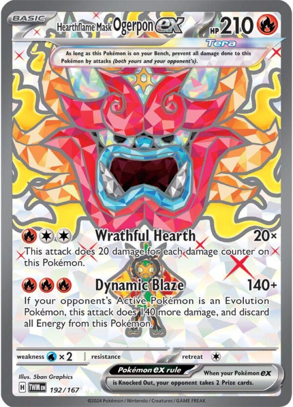 Pokémon TCG Heartflame Mask Ogerpon ex 192/167 SV06: Twilight Masquerade UR Full Art Ungraded