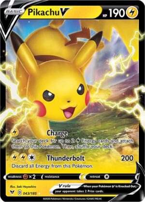 Pokémon TCG Pikachu V 043/185 SWSH04: Vivid Voltage UR Full Art Ungraded