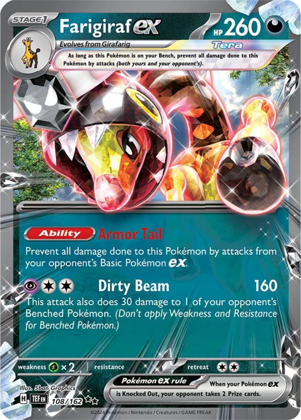 Pokémon TCG SV5: Temporal Forces 108/162 Farigiraf ex Double Rare Ungraded