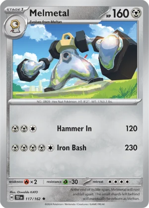 Pokémon TCG SV5: Temporal Forces 117/162 Melmetal Rare Ungraded