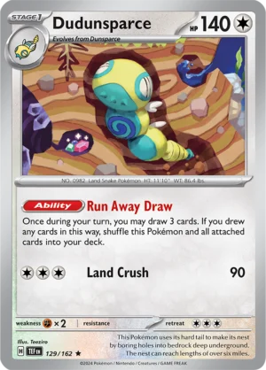 Pokémon TCG SV5: Temporal Forces 129/162 Dudunsparce Rare Ungraded