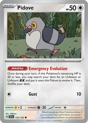 Pokémon TCG SV5: Temporal Forces 133/162 Pidove Common Ungraded