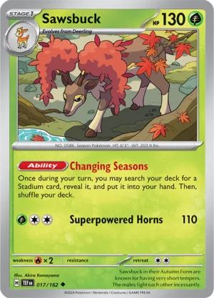 Pokémon TCG SV5: Temporal Forces 017/162 Sawsbuck Uncommon Ungraded