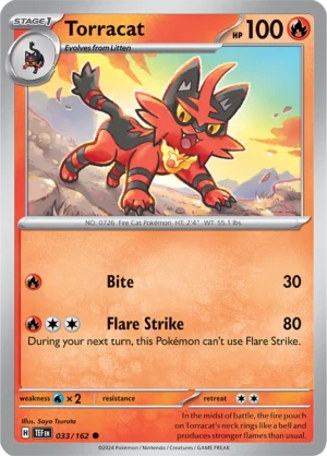 Pokémon TCG SV5: Temporal Forces 033/162 Torracat Common Ungraded