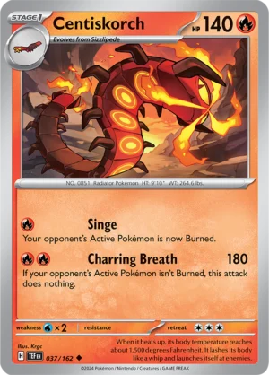 Pokémon TCG SV5: Temporal Forces 037/162 Centiskorch Uncommon Ungraded