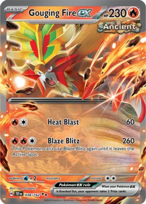 Pokémon TCG SV5: Temporal Forces 038/162 Gouging Fire ex Double Rare Ungraded