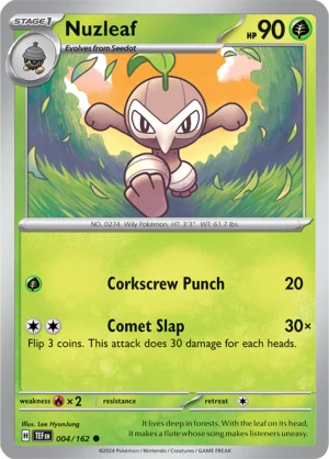 Pokémon TCG SV5: Temporal Forces 004/162 Nuzleaf Common Ungraded
