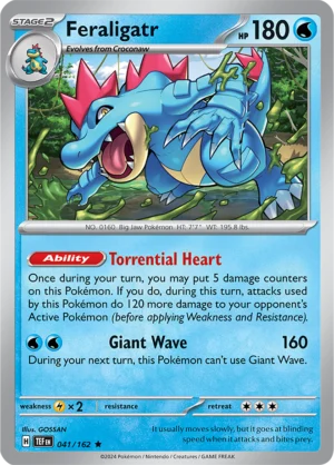 Pokémon TCG SV5: Temporal Forces 041/162 Feraligatr Rare Ungraded