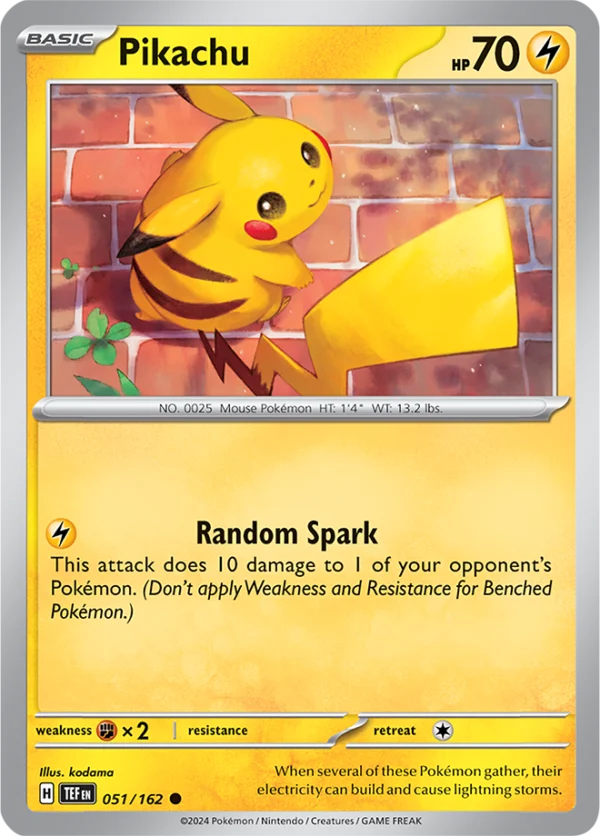 Pokémon TCG SV5: Temporal Forces 051/162 Pikachu Common Ungraded