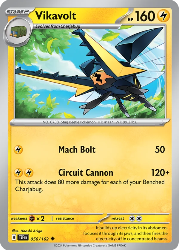 Pokémon TCG SV5: Temporal Forces 056/162 Vikavolt Uncommon Ungraded