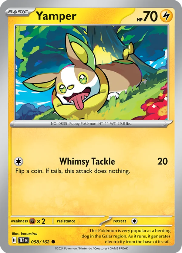 Pokémon TCG SV5: Temporal Forces 058/162 Yamper Common Ungraded