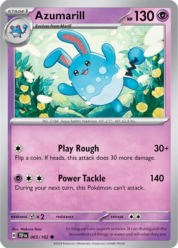Pokémon TCG SV5: Temporal Forces 065/162 Azumarill Common Ungraded