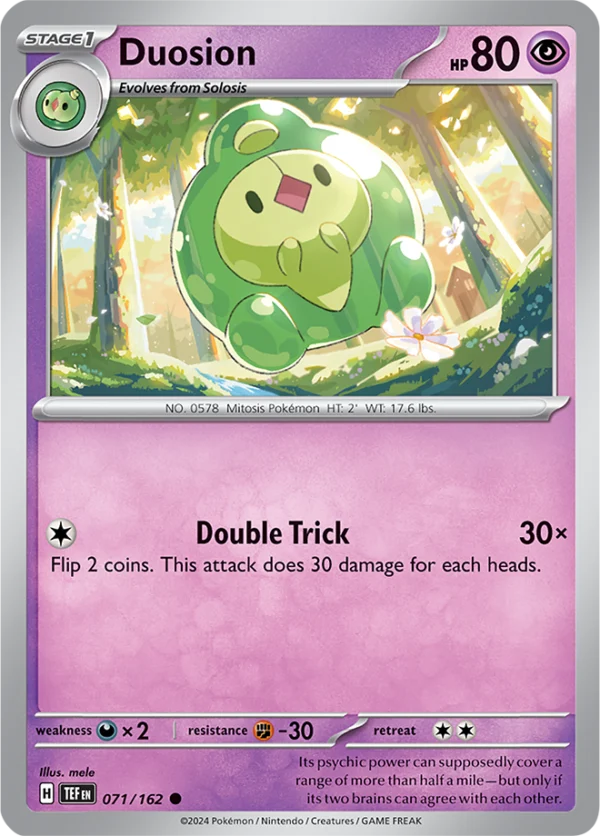 Pokémon TCG SV5: Temporal Forces 071/162 Duosion Common Ungraded