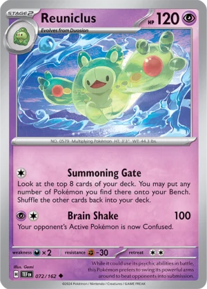 Pokémon TCG SV5: Temporal Forces 072/162 Reuniclus Uncommon Ungraded