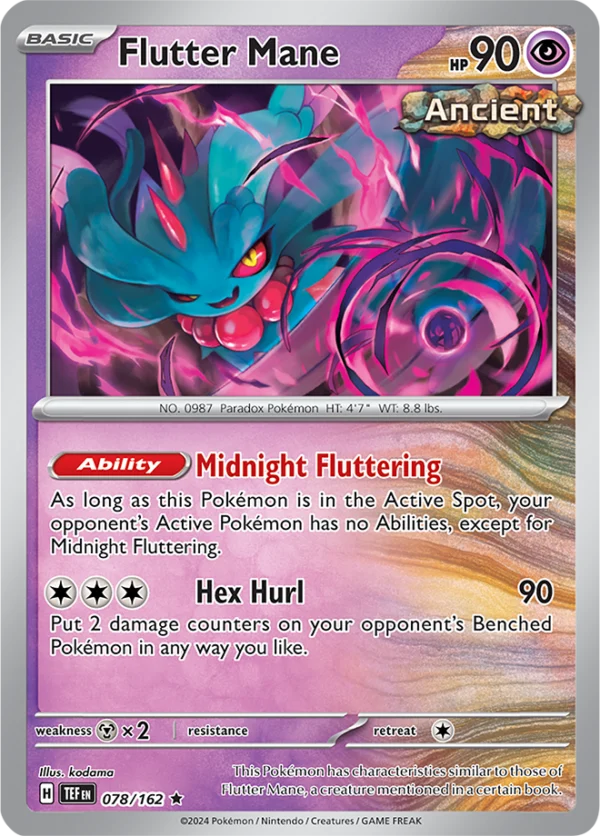 Pokémon TCG SV5: Temporal Forces 078/162 Flutter Mane Rare Ungraded