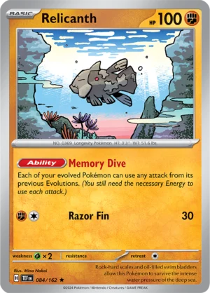 Pokémon TCG SV5: Temporal Forces 084/162 Relicanth Rare Ungraded