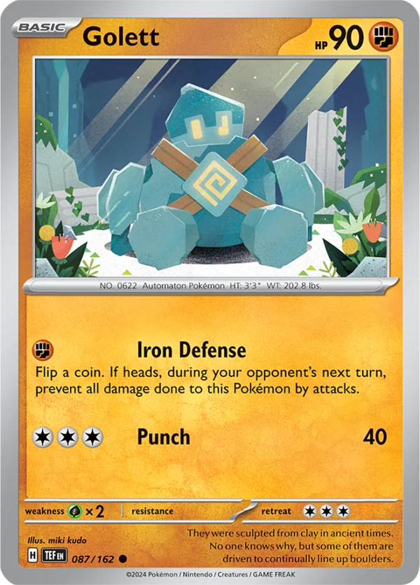 Pokémon TCG SV5: Temporal Forces 087/162 Golett Common Ungraded