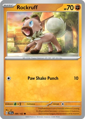 Pokémon TCG SV5: Temporal Forces 089/162 Rockruff Common Ungraded