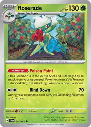 Pokémon TCG SV5: Temporal Forces 009/162 Roserade Uncommon Ungraded