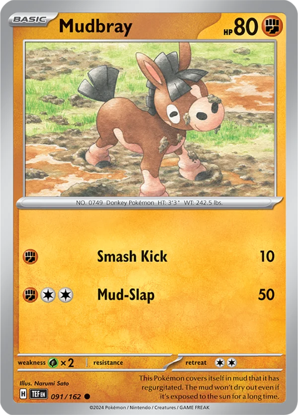 Pokémon TCG SV5: Temporal Forces 091/162 Mudbray Common Ungraded