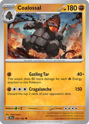 Pokémon TCG SV5: Temporal Forces 095/162 Coalossal Uncommon Ungraded