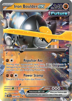 Pokémon TCG SV5: Temporal Forces 099/162 Iron Boulder ex Double Rare Ungraded