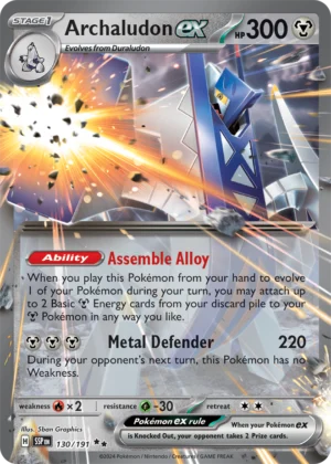 Pokémon TCG Archaludon ex 130/191 SV08: Surging Sparks Double Rare Ungraded
