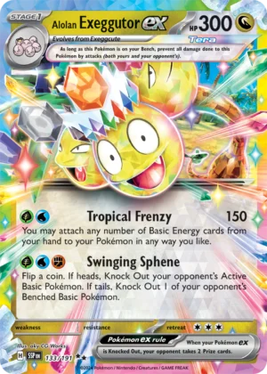 Pokémon TCG Alolan Exeggutor ex 133/191 SV08: Surging Sparks Double Rare Ungraded