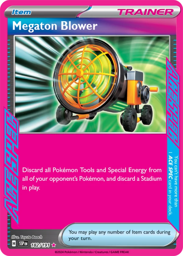 Pokémon TCG Megaton Blower 182/191 SV08: Surging Sparks Ace Spec Ungraded