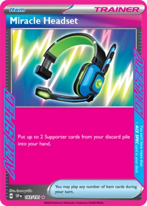 Pokémon TCG Miracle Headset 183/191 SV08: Surging Sparks Ace Spec Ungraded