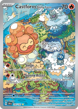Pokémon TCG Castform Sunny Form 195/191 SV08: Surging Sparks IR Full Art Ungraded