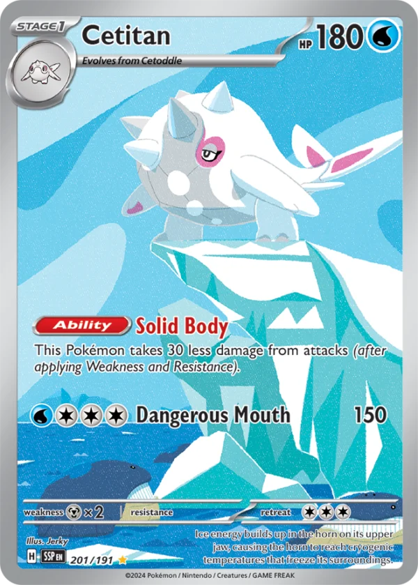 Pokémon TCG Cetitan 201/191 SV08: Surging Sparks IR Full Art Ungraded