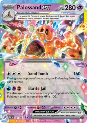 Pokémon TCG Palossand ex 091/191 SV08: Surging Sparks Double Rare Ungraded