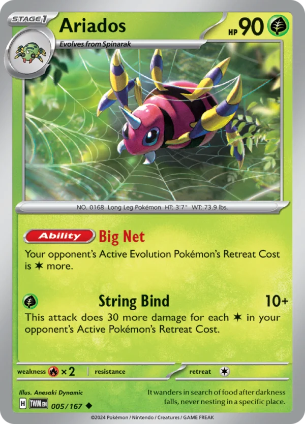 Pokémon TCG SV6: Twilight Masquerade 005/167 Ariados Uncommon Ungraded