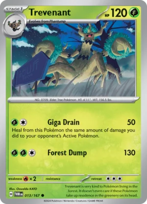 Pokémon TCG SV6: Twilight Masquerade 013/167 Trevenant Common Ungraded