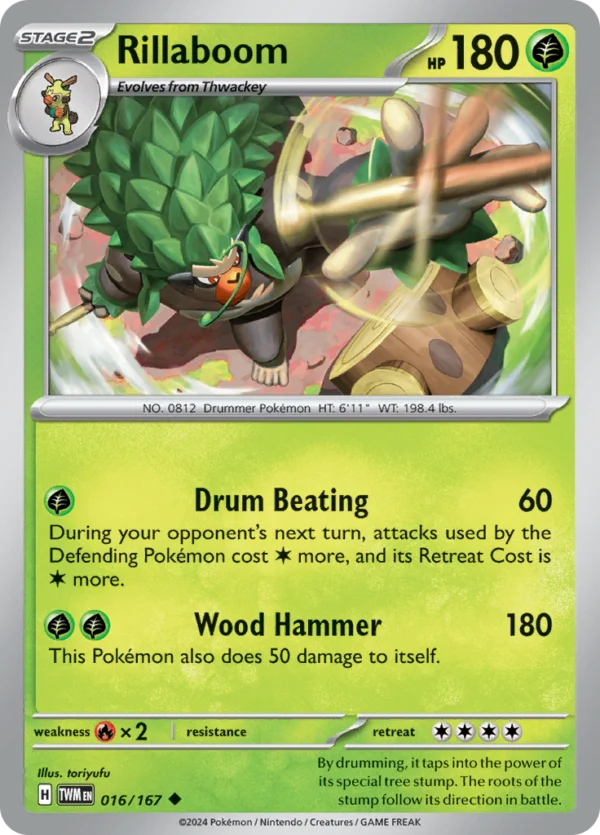 Pokémon TCG SV6: Twilight Masquerade 016/167 Rillaboom Uncommon Ungraded