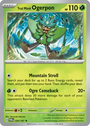 Pokémon TCG SV6: Twilight Masquerade 024/167 Teal Mask Ogerpon Rare Ungraded